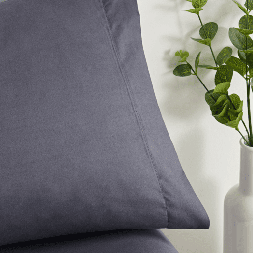 Conjunto de lençóis lisos 3 peças cama 135cm cinza escuro extra macio toque Donegal Collections