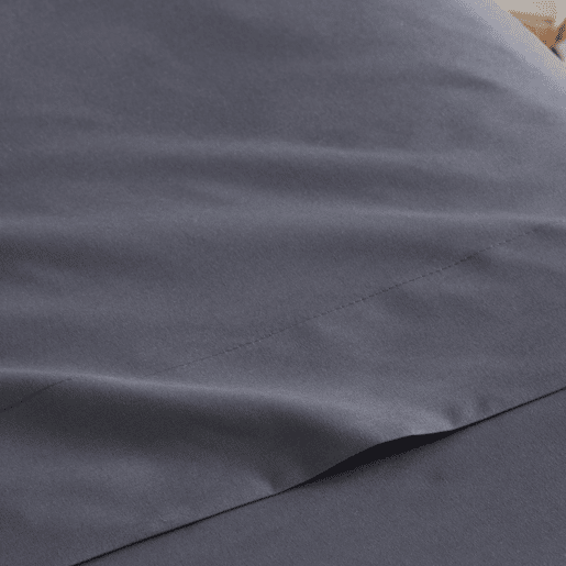 Conjunto de lençóis lisos 3 peças cama 105cm cinza escuro extra macio toque Donegal Collections