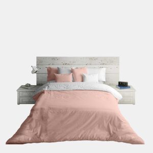 CAPA DE EDREDÃO BICOLOR REVERSÍVEL COR-DE-ROSA FTR 8 CAMA BRANCA 90