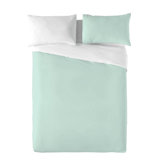 CAPA DE EDREDÃO REVERSÍVEL BICOLOR VERDE 702  CAMA BRANCA 150
