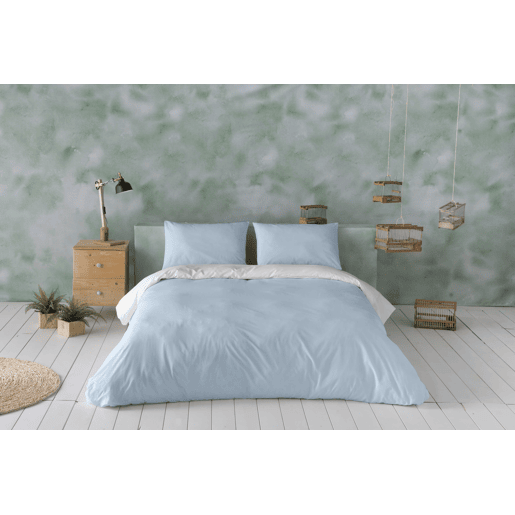 CAPA DE EDREDÃO BICOLOR REVERSÍVEL AZUL MARINHO 76 CAMA BRANCA 150