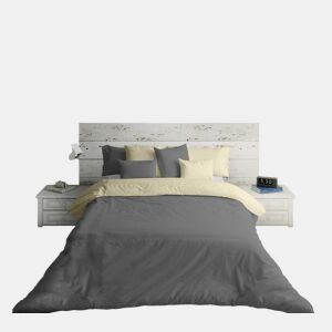 CAPA DE EDREDÃO REVERSÍVEL BICOLOR FTR 6 BEGE CINZENTO 7 CAMA 90
