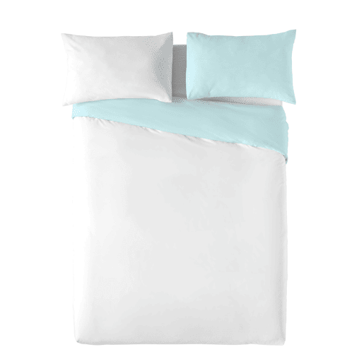 CAPA DE EDREDÃO REVERSÍVEL BICOLOR AZUL MARINHO 76  CAMA BRANCA 105