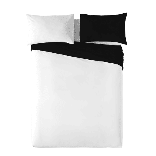 CAPA DE EDREDÃO BICOLOR REVERSÍVEL BRANCO PRETO CAMA 90 CAPA DE EDREDÃO BICOLOR REVERSÍVEL BRANCO PRETO CAMA 90