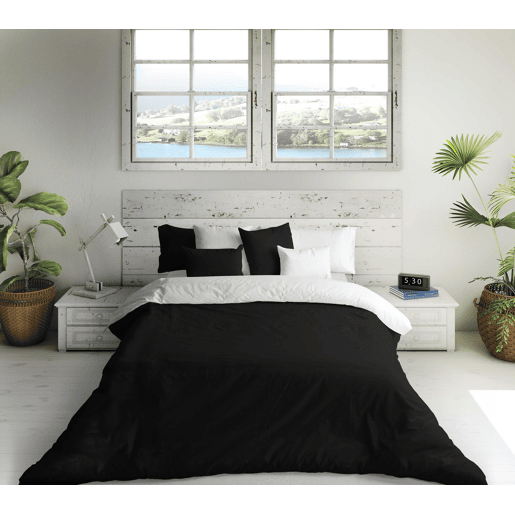 CAPA DE EDREDÃO BICOLOR REVERSÍVEL BRANCO  PRETO CAMA 105