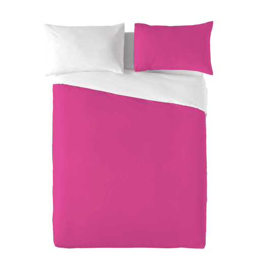 CAPA DE EDREDÃO REVERSÍVEL BICOLOR FÚCSIA 43  CAMA BRANCA 135