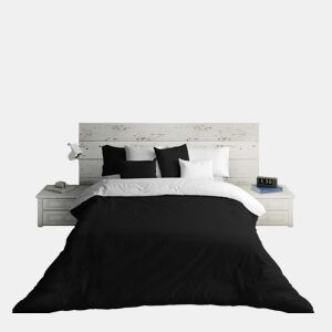 CAPA DE EDREDÃO BICOLOR REVERSÍVEL BRANCO  PRETO CAMA 150