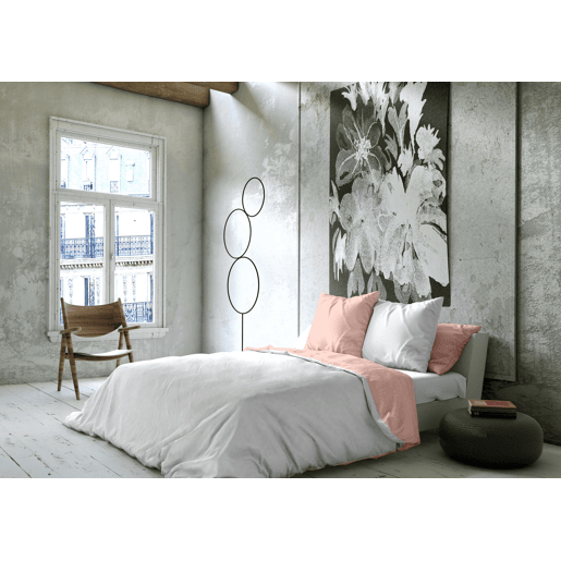 CAPA DE EDREDÃO REVERSÍVEL BICOLOR COR-DE-ROSA FTR 8  CAMA BRANCA 180