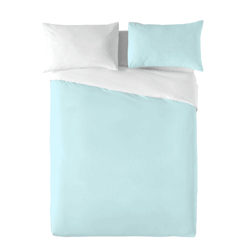 CAPA DE EDREDÃO BICOLOR REVERSÍVEL AZUL MARINHO 76  CAMA BRANCA 90