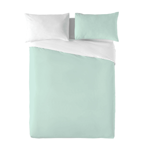 CAPA DE EDREDÃO REVERSÍVEL BICOLOR VERDE 702  CAMA BRANCA 180
