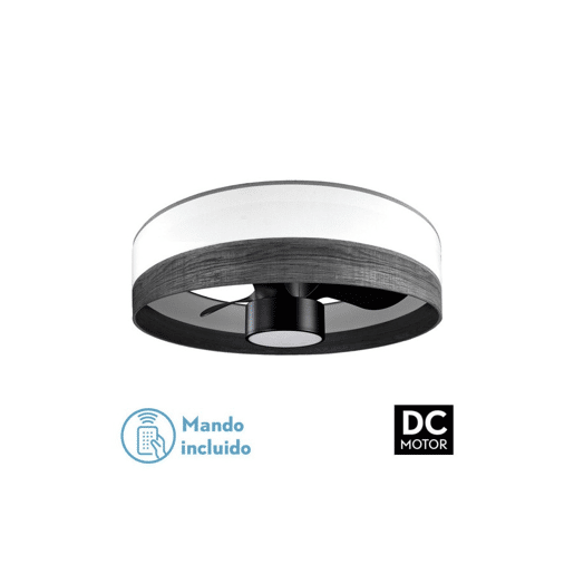 ventilador de tecto metálico cor preta série olga 70cm