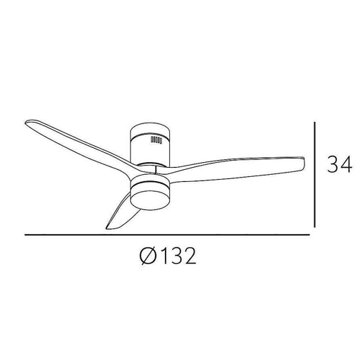 ventilador de tecto cor branca série metal aguilon 132cm