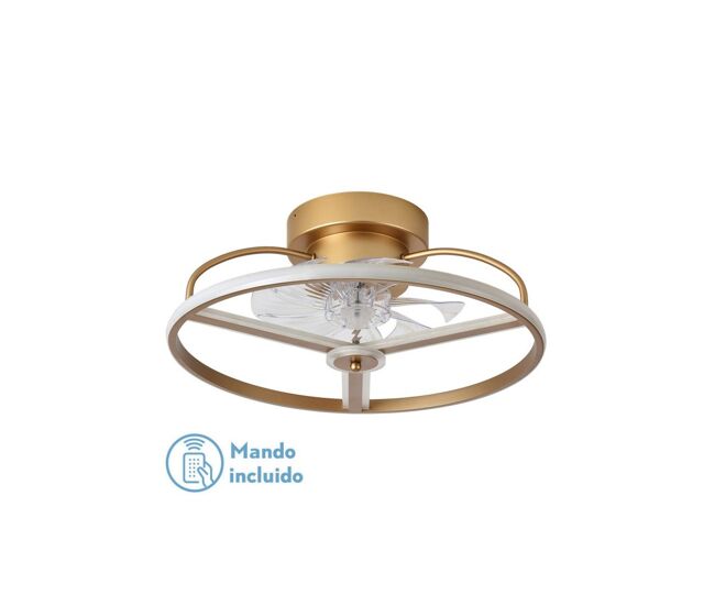 Ventilador de techo metal color dorado serie bora 50cm