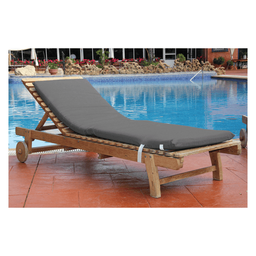 Acomoda Textil - Almofada de espreguiçadeira de enchimento de espuma de alta densidade. Almofada amovível elegante e confortável para jardim, piscina, praia, terraço e varanda (cinzento escuro, 120x55x5 cm)