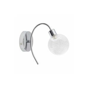 candeeiro de parede em metal cromado série vita 23cm
