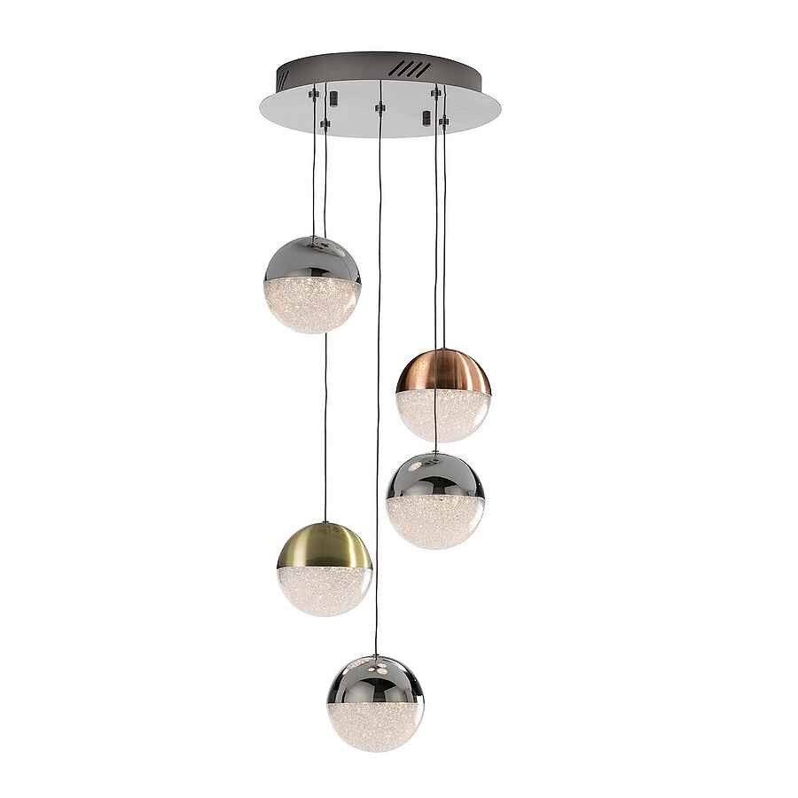 lampara de techo metal color cromo serie sphere 35cm