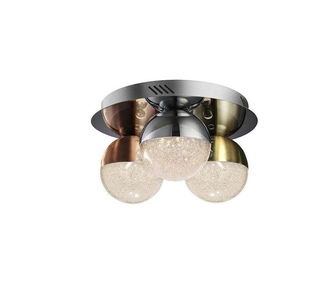 Lampara plafon metal color cromo serie sphere 30cm