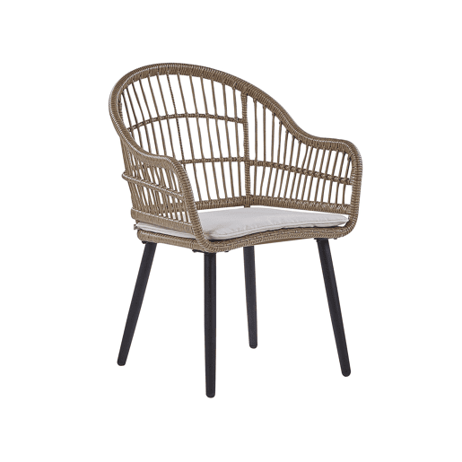 Conjunto de refeições de jardim 6 lugares ALIANO II com almofadas Creme