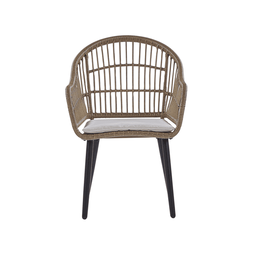 Conjunto de refeições de jardim 6 lugares ALIANO II com almofadas Creme