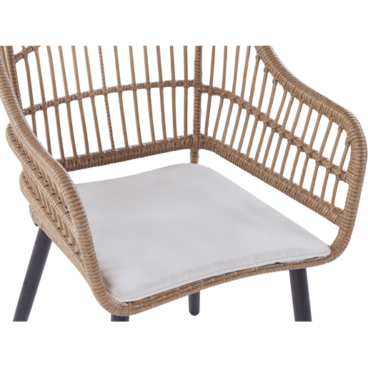 Conjunto de refeições de jardim 6 lugares ALIANO II com almofadas Creme