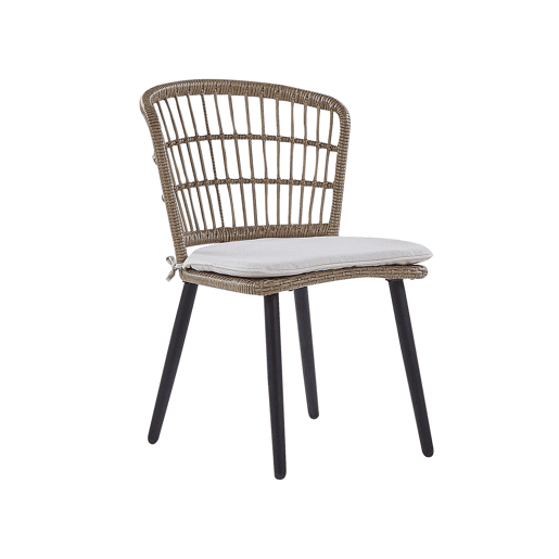 Conjunto de refeições de jardim 6 lugares ALIANO II com almofadas Creme