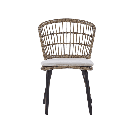 Conjunto de refeições de jardim 6 lugares ALIANO II com almofadas Creme