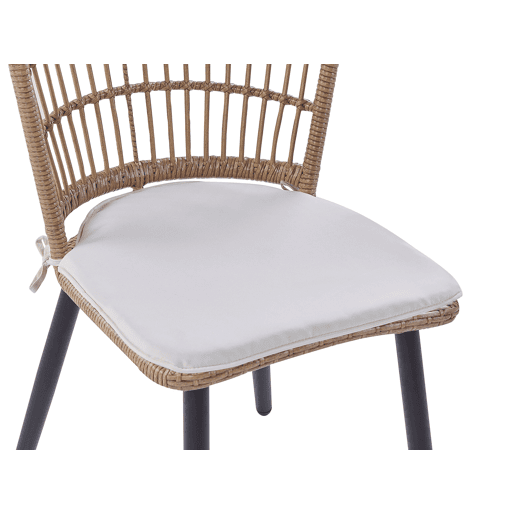 Conjunto de refeições de jardim 6 lugares ALIANO II com almofadas Creme