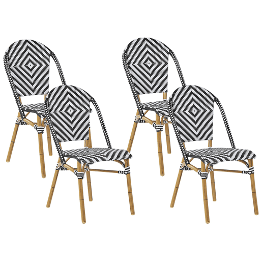 Conjunto de 4 cadeiras RIFREDDO PretoBranco Conjunto de 4 cadeiras RIFREDDO PretoBranco