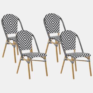 Conjunto de 4 cadeiras RIFREDDO PretoBranco