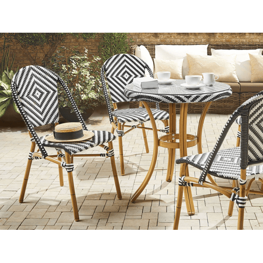 Conjunto de 4 cadeiras RIFREDDO PretoBranco Conjunto de 4 cadeiras RIFREDDO PretoBranco