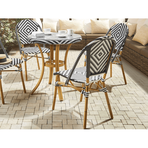 Conjunto de 4 cadeiras RIFREDDO PretoBranco Conjunto de 4 cadeiras RIFREDDO PretoBranco