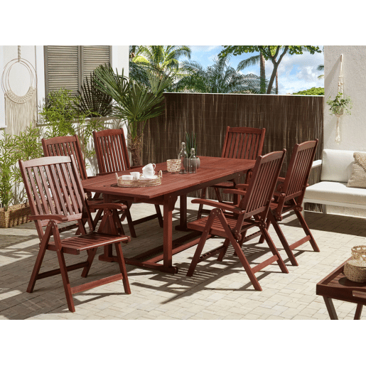 Mesa de refeição de jardim extensível TOSCANA 160220 cm 90 cm Madeira de acácia Castanho escuro