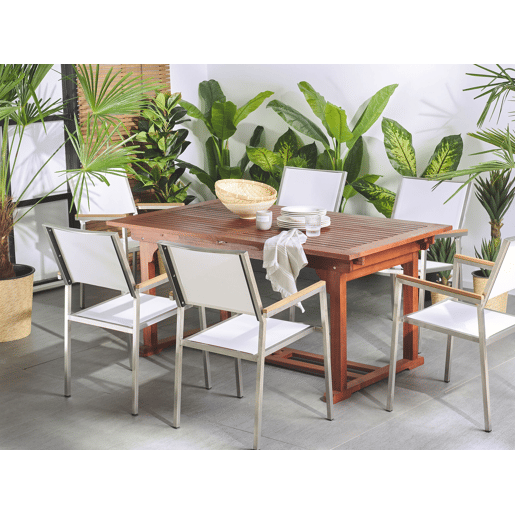Mesa de refeição de jardim extensível TOSCANA 160220 cm 90 cm Madeira de acácia Castanho escuro