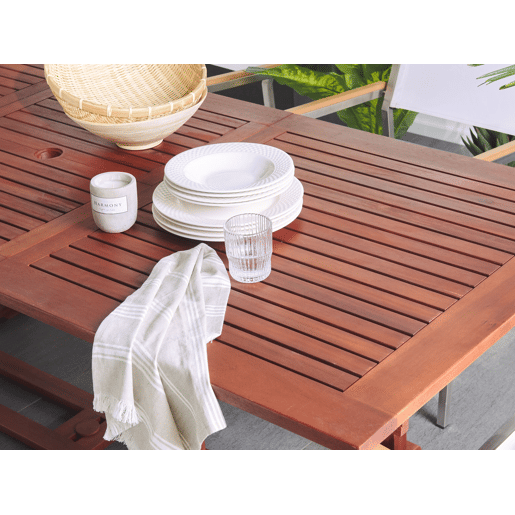 Mesa de refeição de jardim extensível TOSCANA 160220 cm 90 cm Madeira de acácia Castanho escuro