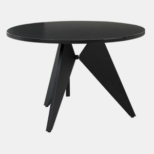 Mesa de refeição de jardim OLMETTO 83 cm 110 cm Vidro Preto