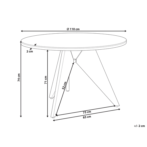 Mesa de refeição de jardim OLMETTO 83 cm 110 cm Vidro Preto