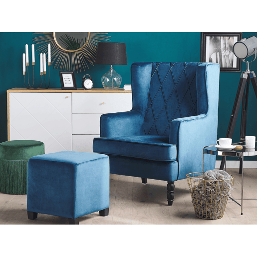 Poltrona SANDSET Veludo Azul escuro