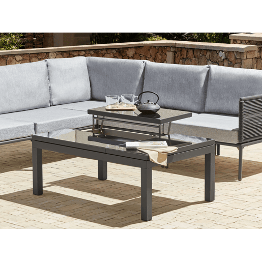 Conjunto de sofás de jardim de canto 6 lugares FORANO Metal Cinzento