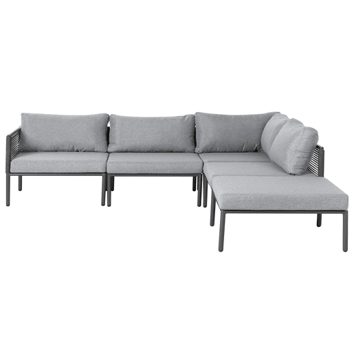 Conjunto de sofás de jardim de canto 6 lugares FORANO Metal Cinzento