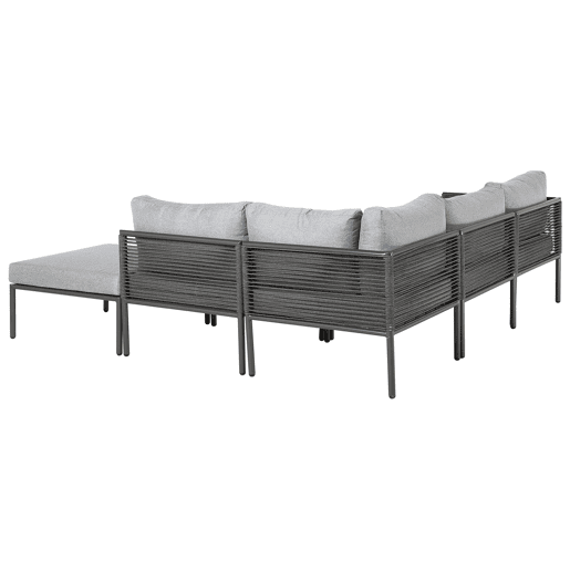Conjunto de sofás de jardim de canto 6 lugares FORANO Metal Cinzento