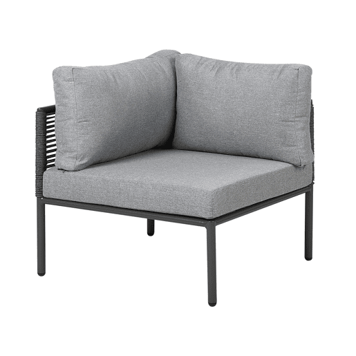 Conjunto de sofás de jardim de canto 6 lugares FORANO Metal Cinzento