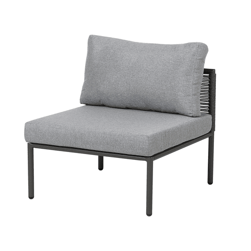 Conjunto de sofás de jardim de canto 6 lugares FORANO Metal Cinzento