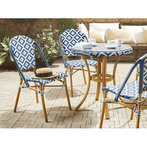 Mesa bistrô RIFREDDO 70 cm 70 cm Vidro Azul