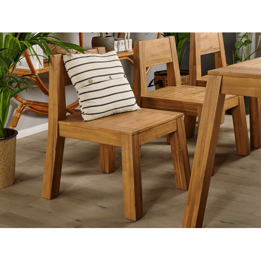 Conjunto de refeições de jardim 6 lugares LIVORNO Madeira de acácia Castanho