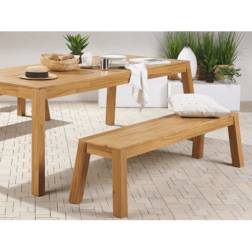 Conjunto de refeições de de jardim com bancos 6 lugares LIVORNO Madeira de acácia Castanho