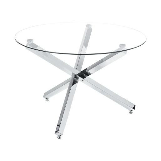 Mesa de jantar BUTLER Prateado 110 cm 110 cm Vidro de segurança (temperado)