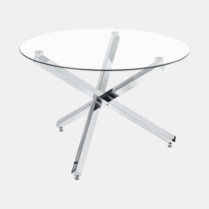 Mesa de jantar BUTLER Prateado 110 cm 110 cm Vidro de segurança (temperado)
