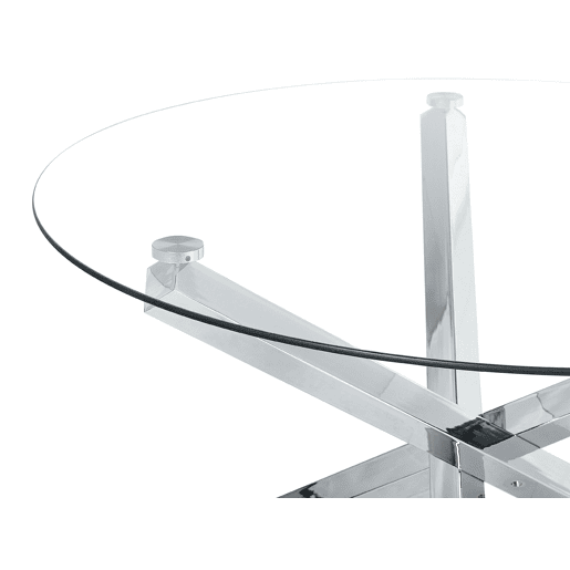 Mesa de jantar BUTLER Prateado 110 cm 110 cm Vidro de segurança (temperado)