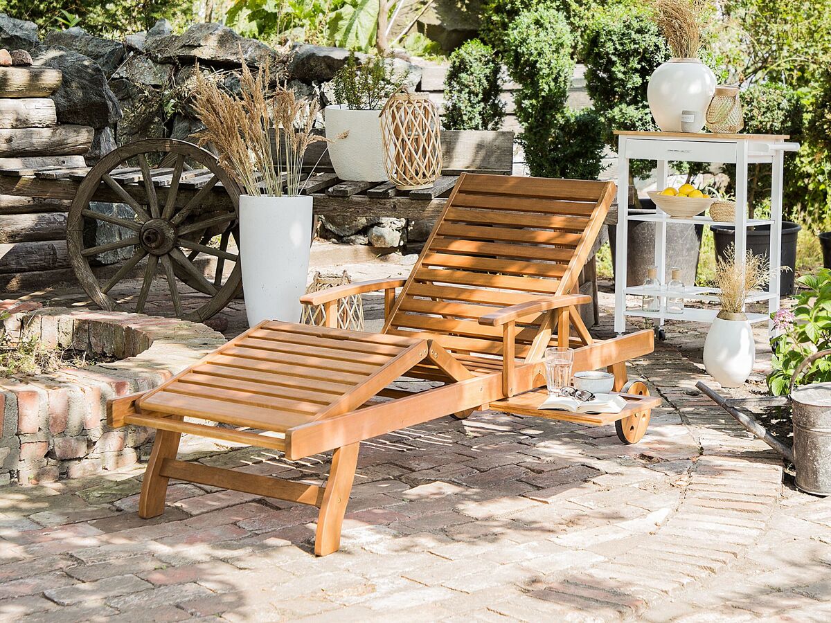 Tumbona JAVA Madera de acacia Marrón claro - Conforama