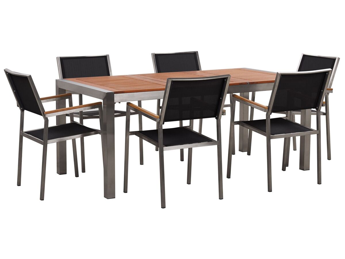 Beliani Conjunto de comedor GROSSETO Grafito